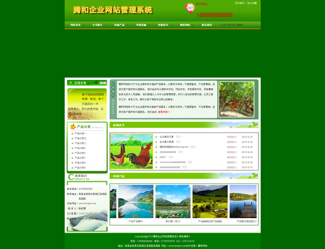 Tenghe Enterprise Website Management System (Green Template) 2.0