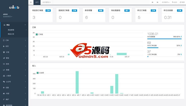 CRMEB微信商城小程序商城系统 v2.5