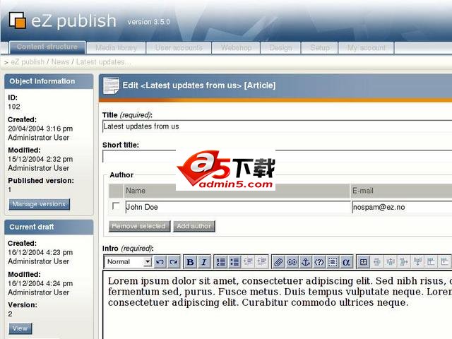 eZ Publish 2014.03