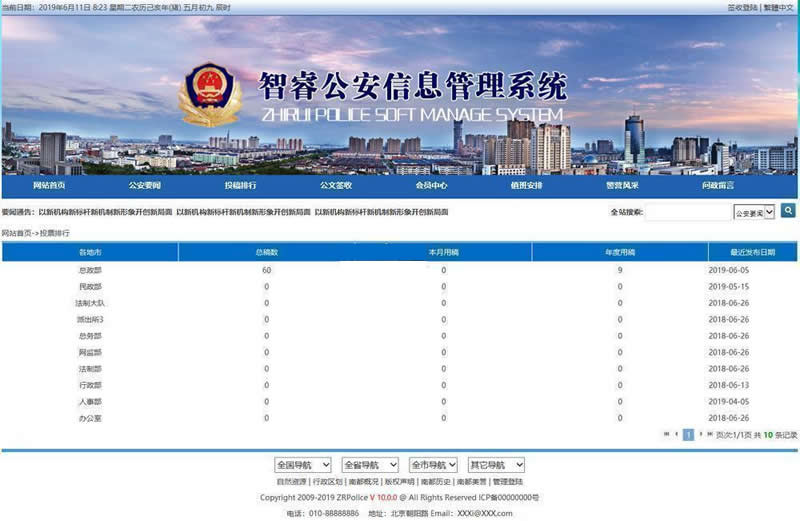 Zhirui Public Security Public Information Management System v10.3.8