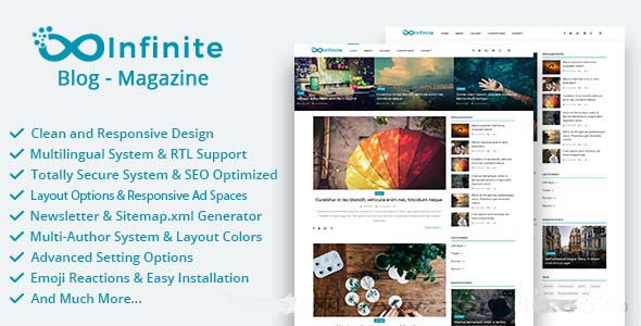 Infinite v4.1.0 - Version crackée du système de blog et de magazine PHP