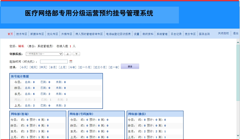 民营医院网络部专用预约系统高级版