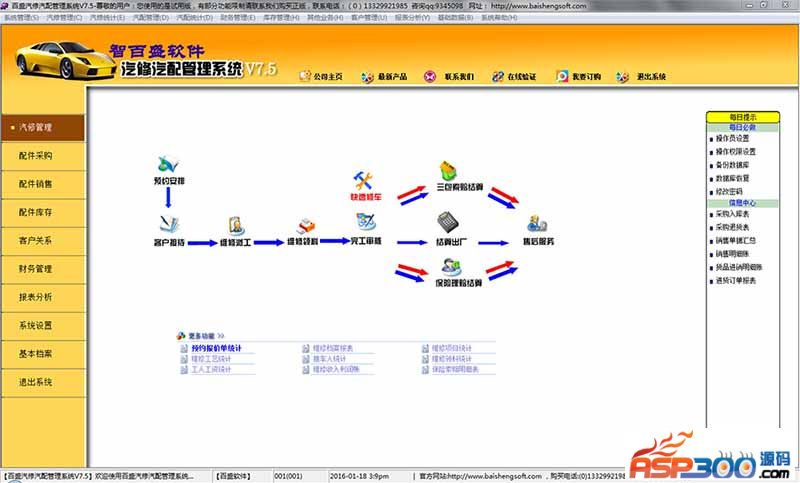 Zhibaisheng Automobile Maintenance Management System 2016 Free Download