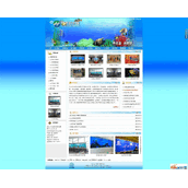 蓝色水族类企业源码dedecms织梦模板