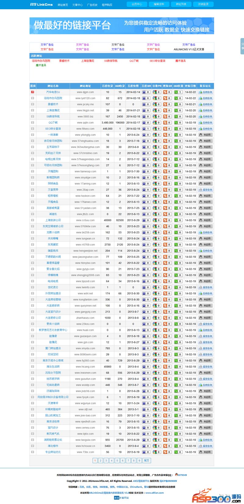 A9友情链接平台试用版2014222