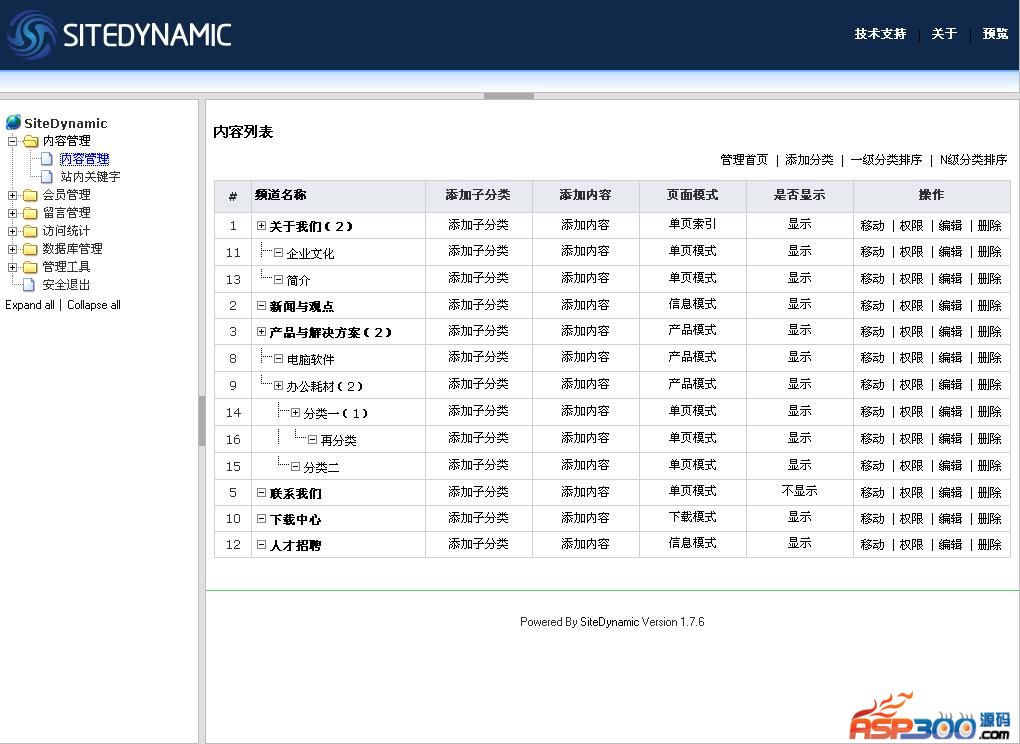 SiteDynamic企业网站管理系统 v1.7.7 标准版