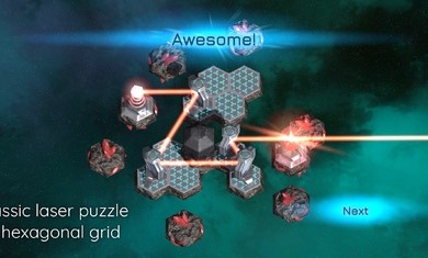 The Chinese version of the Honeycomb Laser Puzzle game is ad-free (Hex Laser Puzzle)