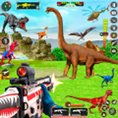 Jogo de perseguição de caçador de dinossauros