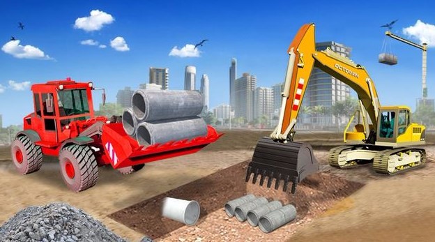 Heavy machinery driving mobile game