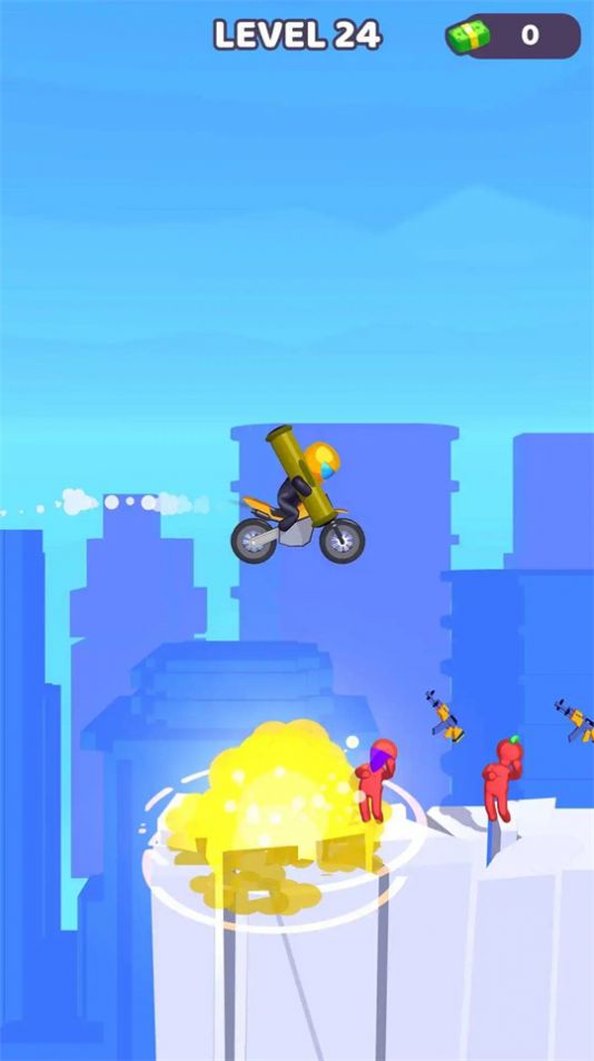 Jogo de atleta de tiro em motocicleta