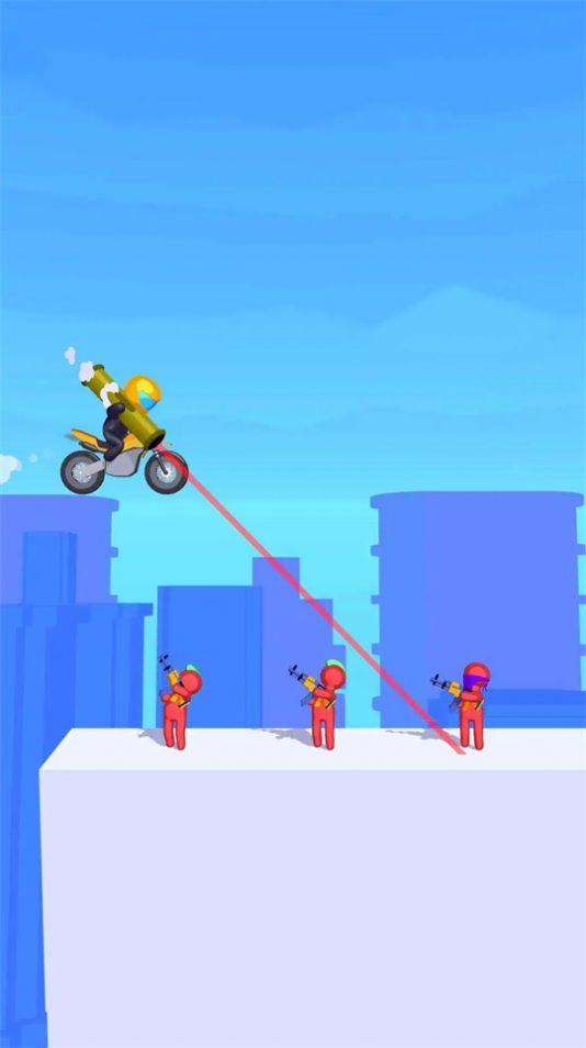 Jogo de atleta de tiro em motocicleta