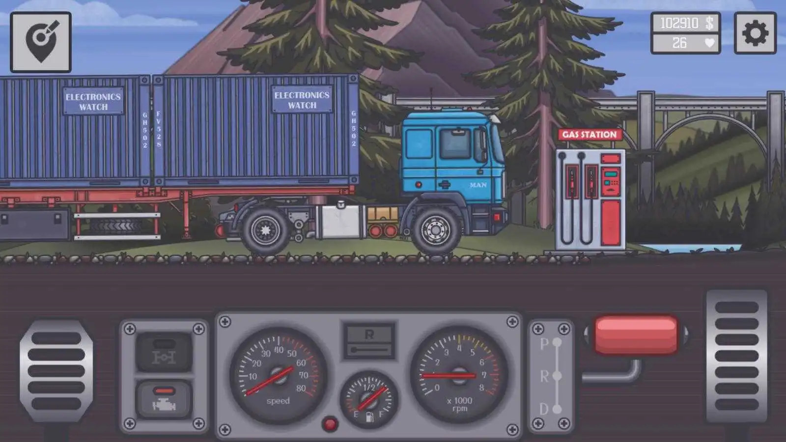 Long distance truck driver game