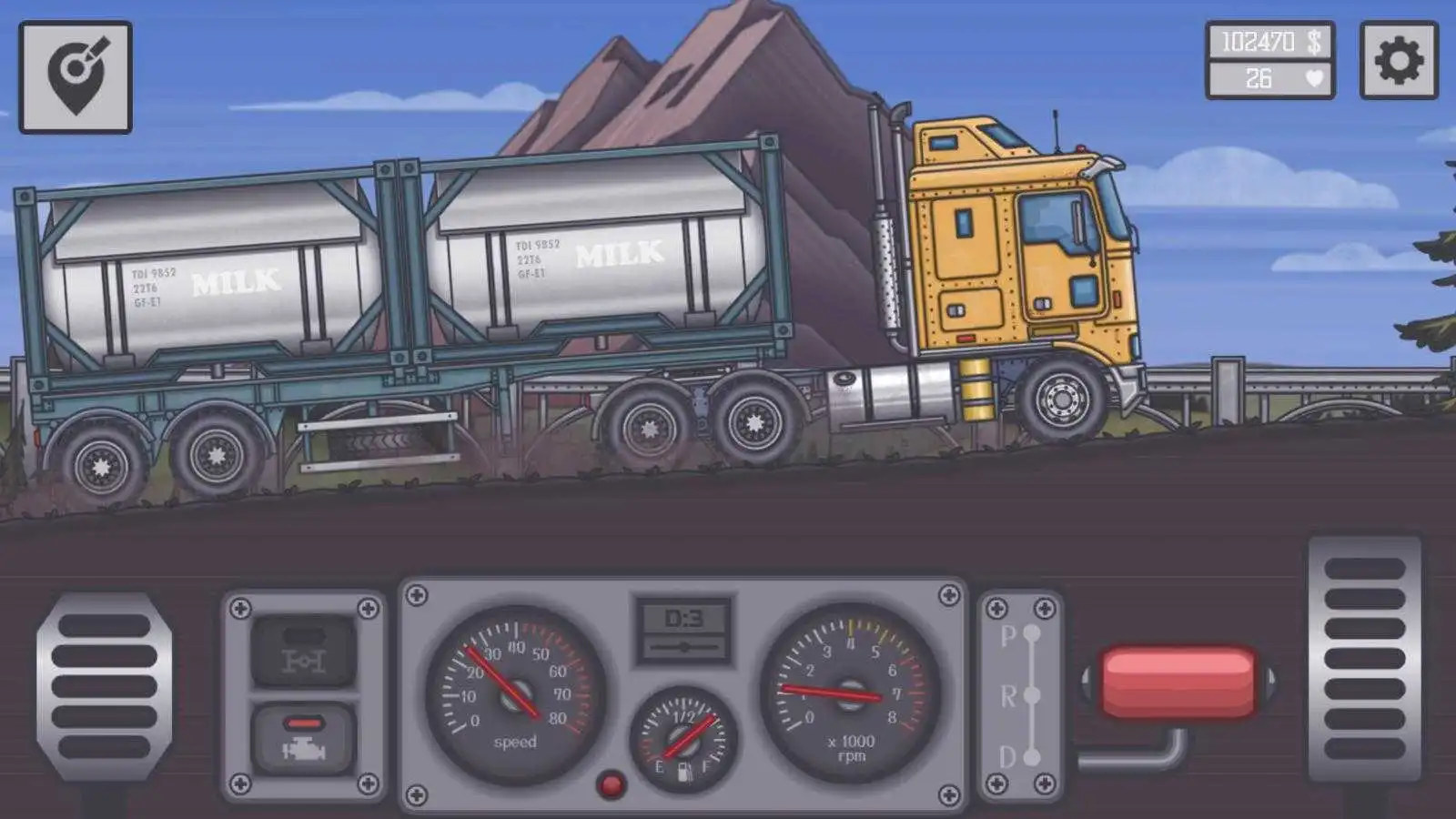 Long distance truck driver game