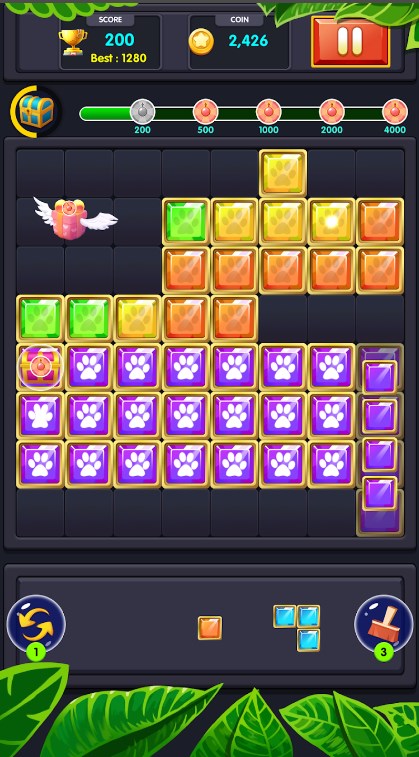 Block puzzle classic gem matching game