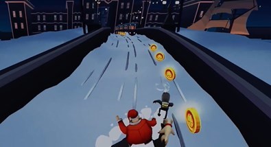 Snow parkour mobile game