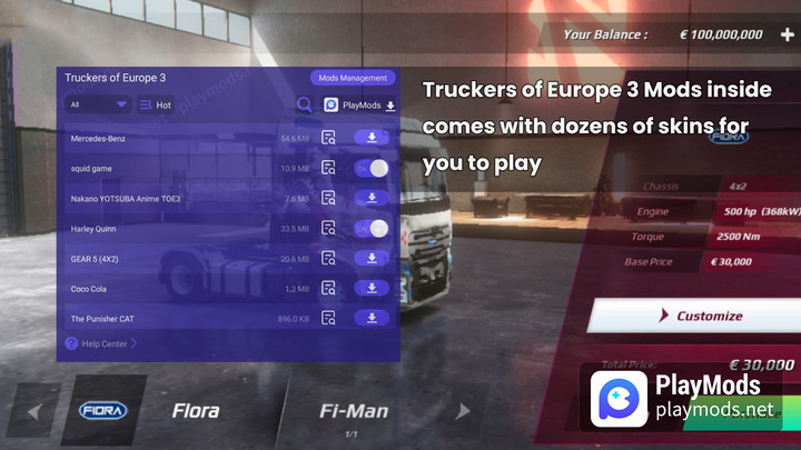 وحدة الجلد المدمجة في Euro Truck Simulator 3v0.38.6