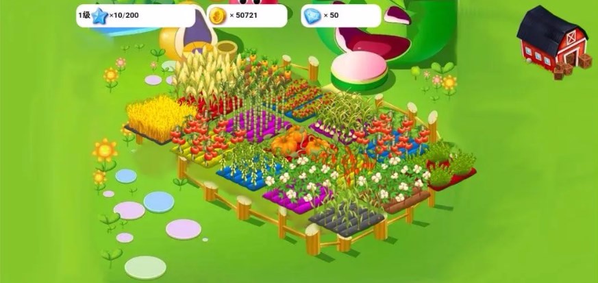 A farm mobile game with many scenes