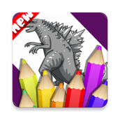 Coloring Godzilla and Dinosaur