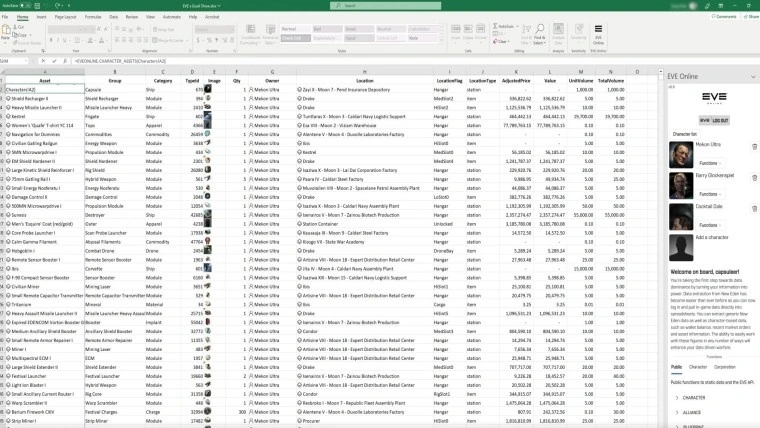 EVE Online Excel Add-in