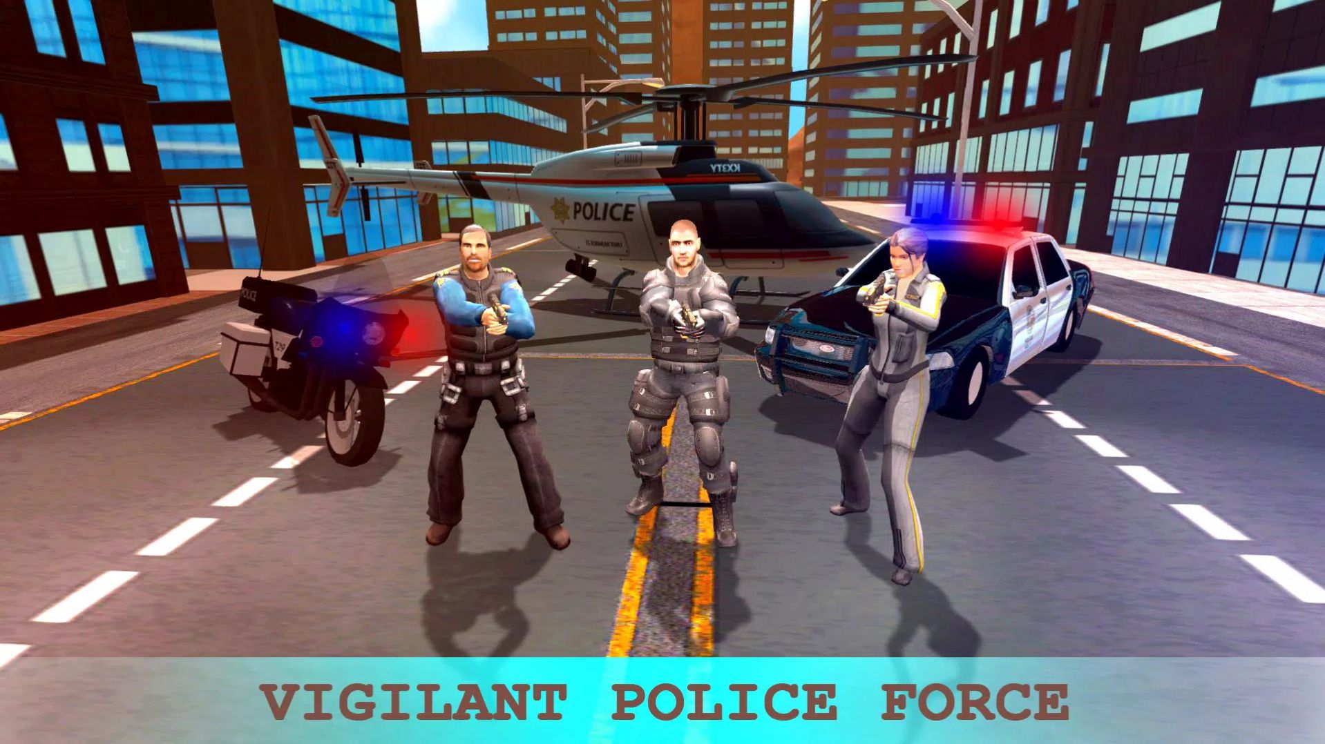 US police motorcycle chase game installation