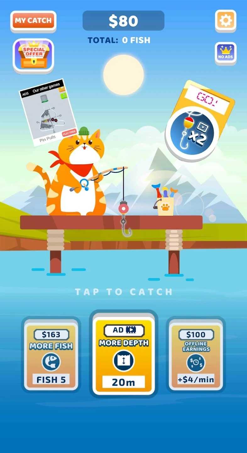 Juego de pesca inactivo