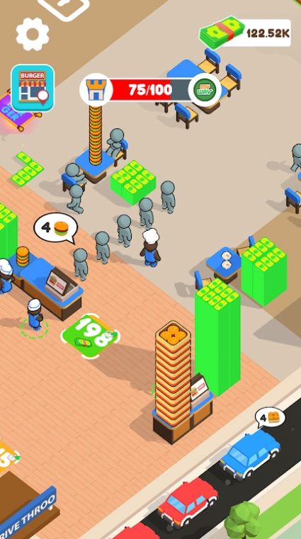 Versão Android do Idle Burger Tycoon