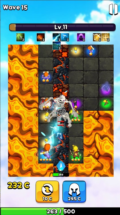 Juego Lucky Merge Tower Defense