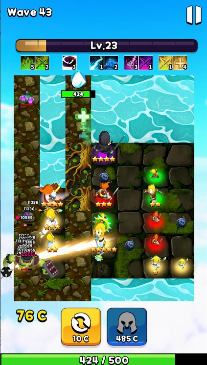 Juego Lucky Merge Tower Defense