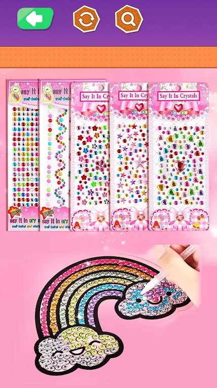 DIY gem sticker making game