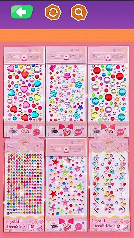 DIY gem sticker making game