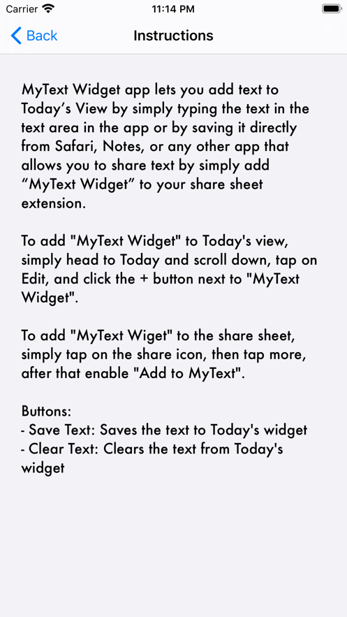 MyText Widget app