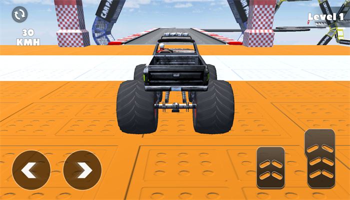 Monster truck stunt car crash game