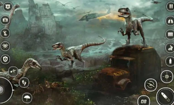 Jogo de simulação real de caçador de dinossauros