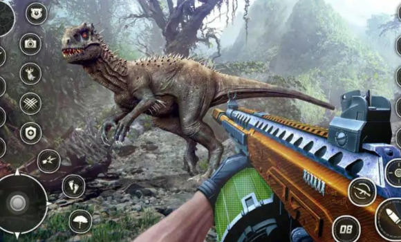 Jogo de simulação real de caçador de dinossauros