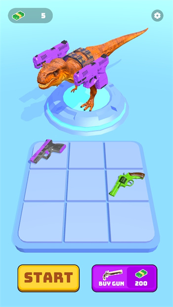 Crazy dinosaur gun game