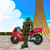 Roboter-Motorrad-Rennspiel