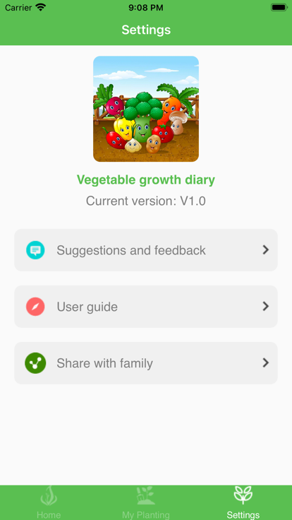 Vegetable growth diary记录软件