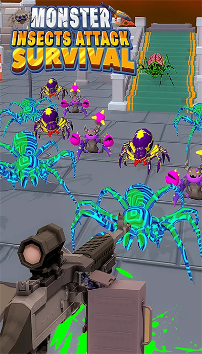 Version mobile du jeu de survie contre les attaques d'insectes monstres