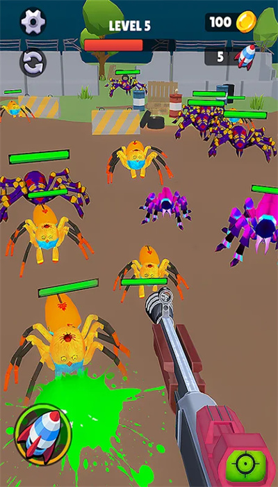 Version mobile du jeu de survie contre les attaques d'insectes monstres