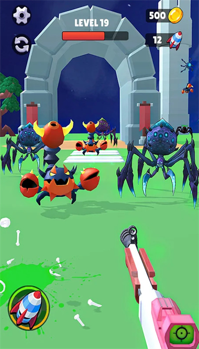 Version mobile du jeu de survie contre les attaques d'insectes monstres