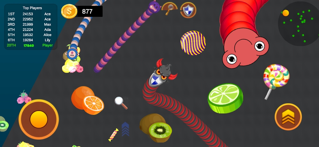 Version mobile du jeu de serpent gourmand