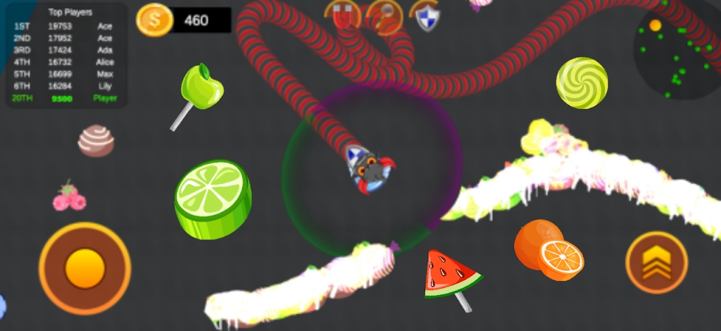 Version mobile du jeu de serpent gourmand