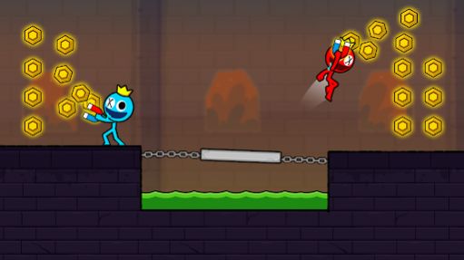 Versão mais recente do Stickman 2 vermelho e azul