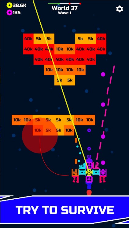 Jogo de jato de galáxia de céu de nave espacial