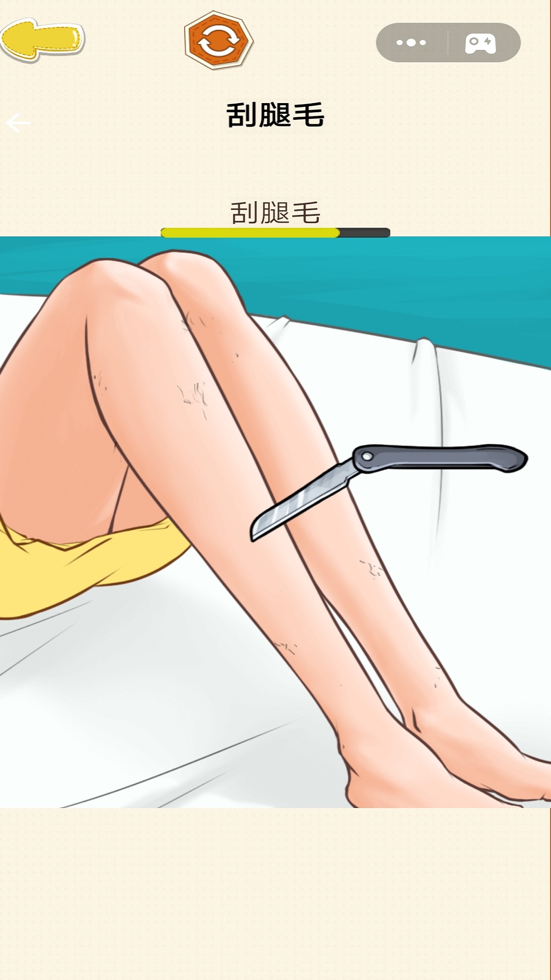 Immersive hair removal cleaning game