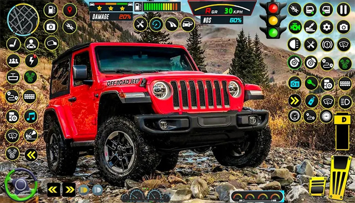 Amerikanisches Offroad-Jeep-Fahrspiel