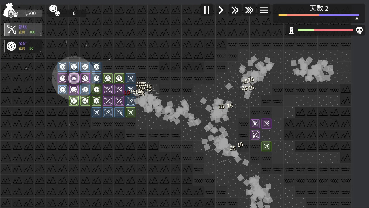 Minimalist tower defense