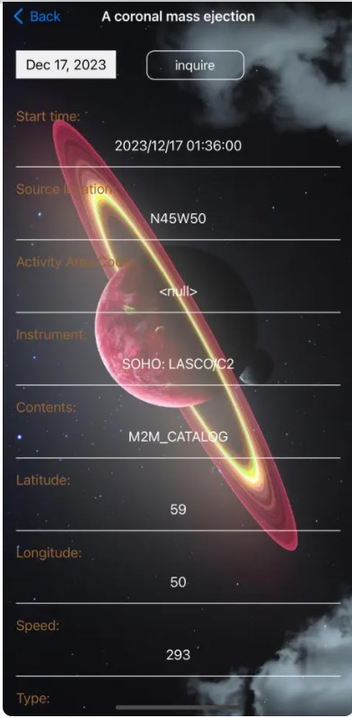 Cosmic data set app