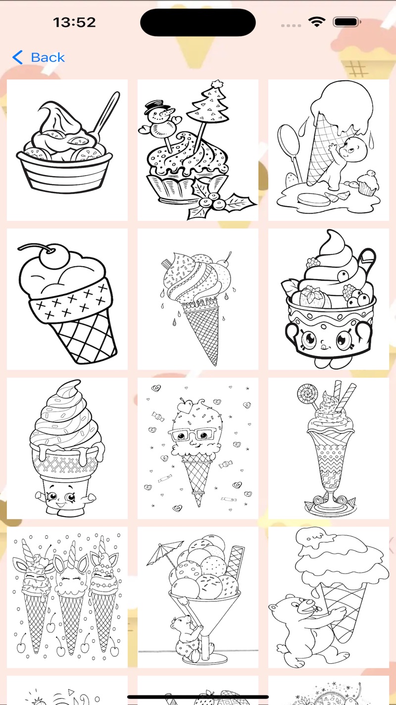 Colorful ice cream app