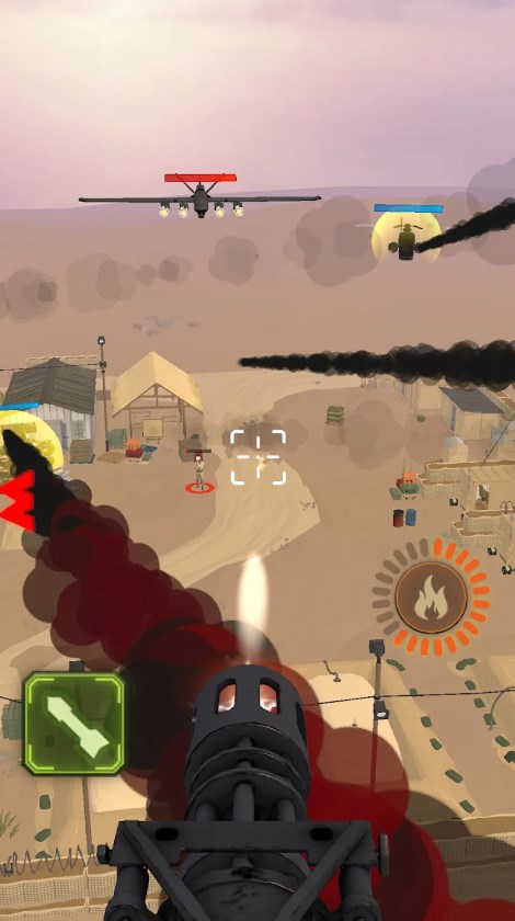 Juego de guerra del desierto de ataque en helicóptero